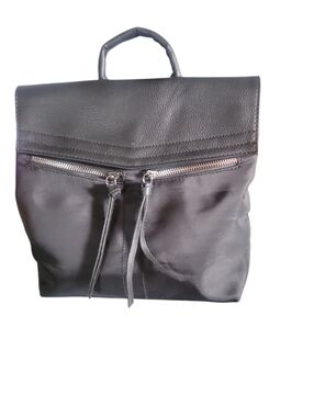 Botkier NY Black Mini Trigger Nylon and Faux Leather Top-Handle  Backpack